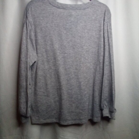 For The Republic Shirt M Women Long Sleeve Cross Front Gray - Picture 4 of 14